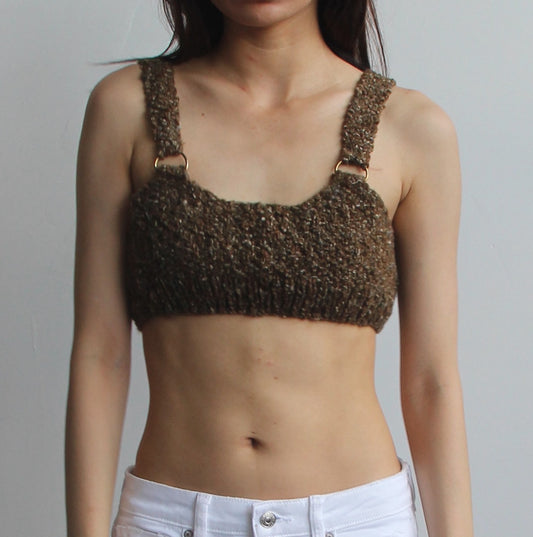 Knit Bralette (Brown)