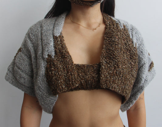 Knit Cropped Shortsleeve Shrug