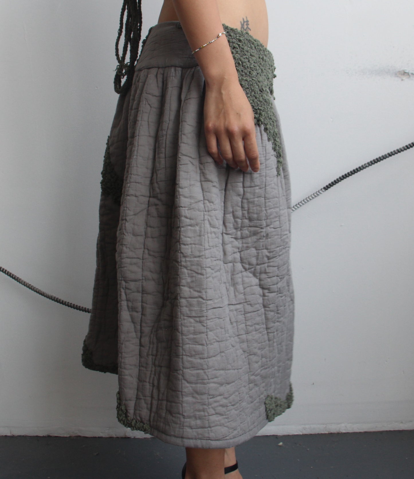 Quilted Midi Skirt